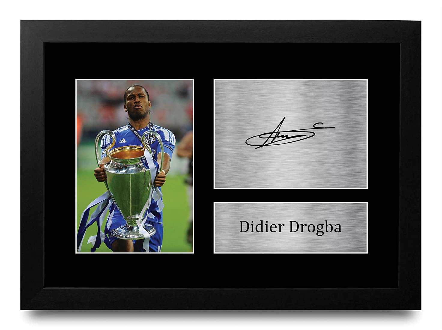 HWC Trading Didier Drogba Gifts Printed Signed Autograph Picture for Football Fans and Supporters - A4 Framed
