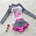 JELEUON Baby Girls Kids Toddler 2 Pcs Long Sleever Polka Dots Swimsuit Rash Guard UPF 50+ UV (5-6 Years, Polka)