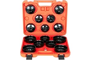 DAYUAN 15-piece universal oil filter wrench set oil filter caps 65-100mm 3/8 & 1/2 adapter for all oil filter types professio