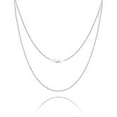 ASDULL 925 Sterling Silver Clasp Rope Chain 2/2.5/3/4/5mm Necklace for Men Silver Link Chain for Women 16-30 Inches