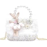ZWI-player Girls Princess Bunny Purses Cute Crown Crossbody Bag Handbag with Pearl Handle for girls | Princess, Bunny, Cute, Crown, Pearl Handle, for girls