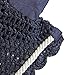 Intrepid International All Crochet Fly Veil with Ears, Navy/Silver, Horse Size