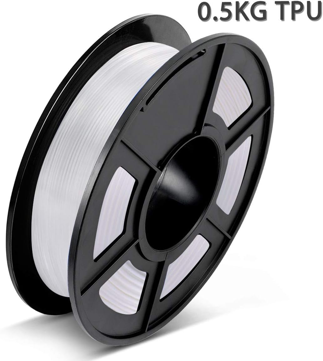 TPU Filament, 3D Hero TPU Filament 1.75mm,TPU 3D Printer Filament, Dimensional Accuracy +/- 0.02 mm, 0.5 KG,1.75mm Filament,White