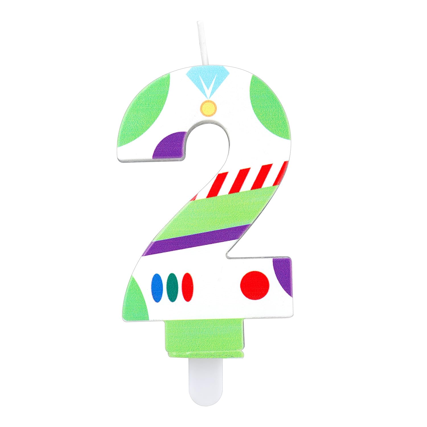 Photo 1 of Toy Theme Cartoon Story Candle, Birthday Number Candle Cartoon Birthday Cake Topper Astronaut Robot Toy Candle for Boys Girls Party Supplies (Number 2)