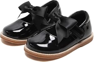 ESTINE Toddler Kids Bow School Uniform Oxford-Little Girls Flower Dress Party Shoes