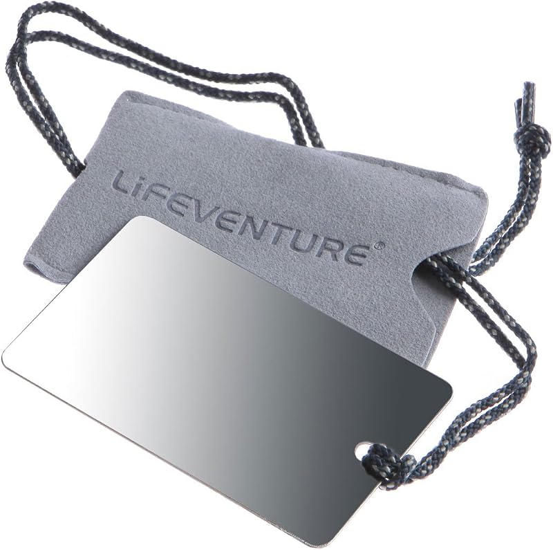 Lifeventure Travel Mirror Stainless Steel 94x64x4 mm Lightweight 22 g