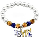 MenglisiMenglisiYBW Youngsome SIGMA GAMMA RHO sorority society Personality EEYIP enamel metal pendant white simulated pearl bead bracelet