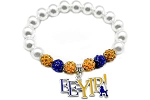 MenglisiMenglisiYBW Youngsome SIGMA GAMMA RHO sorority society Personality EEYIP enamel metal pendant white simulated pearl bead bracelet
