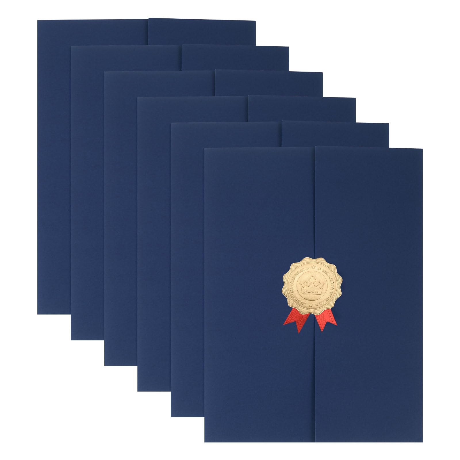 PATIKIL Certificate Holders, 6Pcs Tri Fold Certificate Diploma Cover for 8.5x11 Certificates Paper, Cardstock, Document Papers, Blue