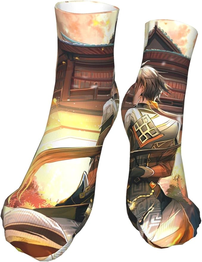 Genshin Impact Zhongli Chaussettes De Course Pied Absorbant Les Chocs 