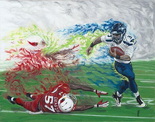 Russell Wilson 12x18 Print, "The Danger Rush", by Ryan O'Keefe