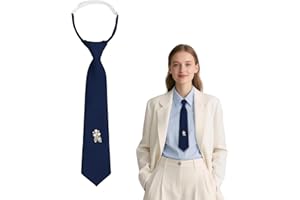 Gsyziux Neck Ties for Women, Pre-tied Womens Tie With Chic Decoration Adjustable Ladies Necktie for Party School Daily Work