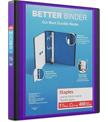 Amazon.com : Staples 1 1/2-inch 3-Ring Better Binder, Light