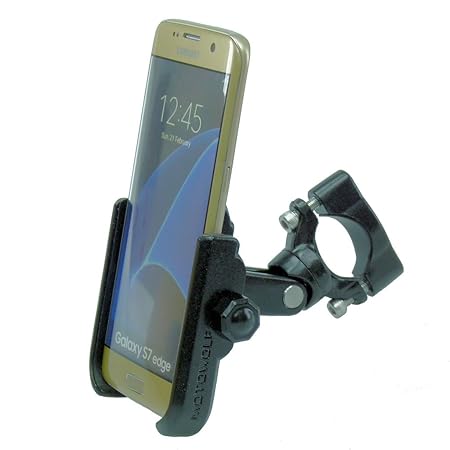 buybits Aluminium Metall Motorrad Halterung passend für alle Samsung Galaxy S8 S7 S6 S5 S4 Plus &