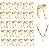 DICOSMETIC 100Pcs Stainless Steel Pinch Bails Small Pendant Pinch Bail Clip 7x6.5x3mm Pinch Clip Clasps 18K Gold Plated Finish Necklace Clasps Pendant Clasp for DIY Jewelery Making