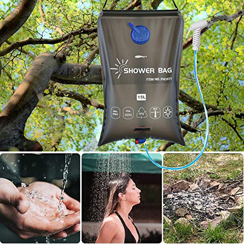 Roeam Campingdouche met pomp, opvouwbare waterzak, 15 liter, met douchekop en afneembare slang, douches voor buiten… - Image 8