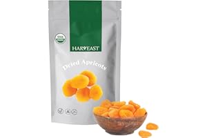 HARVEAST Turkish Jumbo Dried Apricots - Dehydrated Turkish Apricots - Tender & Sweet Whole Dried Fruits - Vegan Snack in Resealable Pack - Sugar Free, Non-GMO, Unsulfured, Gluten Free & Kosher (1 lb)