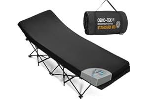 CYMULA Camping Cot Mattress 2in Memory Foam Sleeping Pad,Soft Warm Non-Slip Camping Mattress Topper with Retaining for Adults,Portable Roll up Pad for Travel(75 x30)（only Mattress）