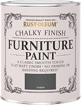 Rust-Oleum Dark Grey Upcycled Furniture Paint Chalky Finish Graphite 750ml view 5