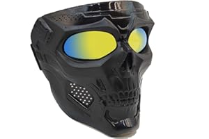 PPGAREGO Airsoft Mask | Ghost Mask | Motorcycle Face Mask | Skull Skeleton Mask | Airsoft Tactical Gear | for Halloween Paintball Game Party and Other Outdoor Activities