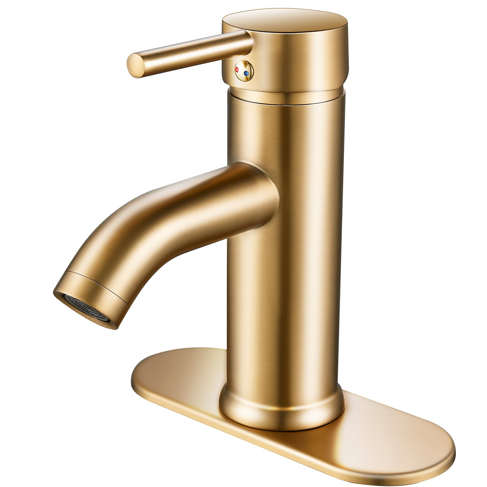 NICTIE Brushed Gold Bathroom Sink Faucet Single Hole Single Handle ...