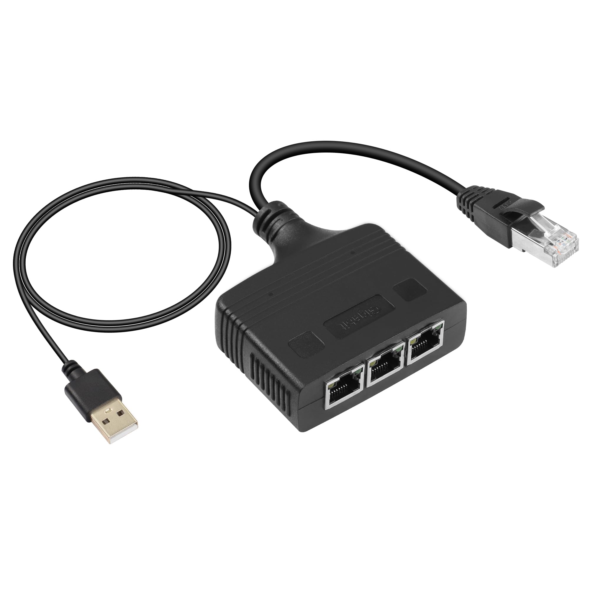 SinLoon Gigabit RJ45 Network Splitter Adapter, 1 to 3 Ethernet Splitter 1000Mbps High Speed LAN Network Splitter,3 Devices Share the Internet at the Same Time (1 to 3 Male Gigabit)