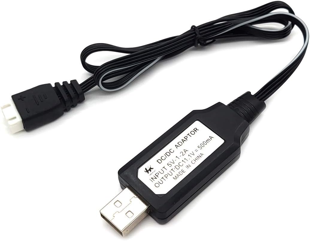 Qsmily 11.1V 3S LiPo Battery USB Charger Cable for XK X380 Wltoys V303 V393 Cheerson CX-20 Feilun FT012 RC Toys
