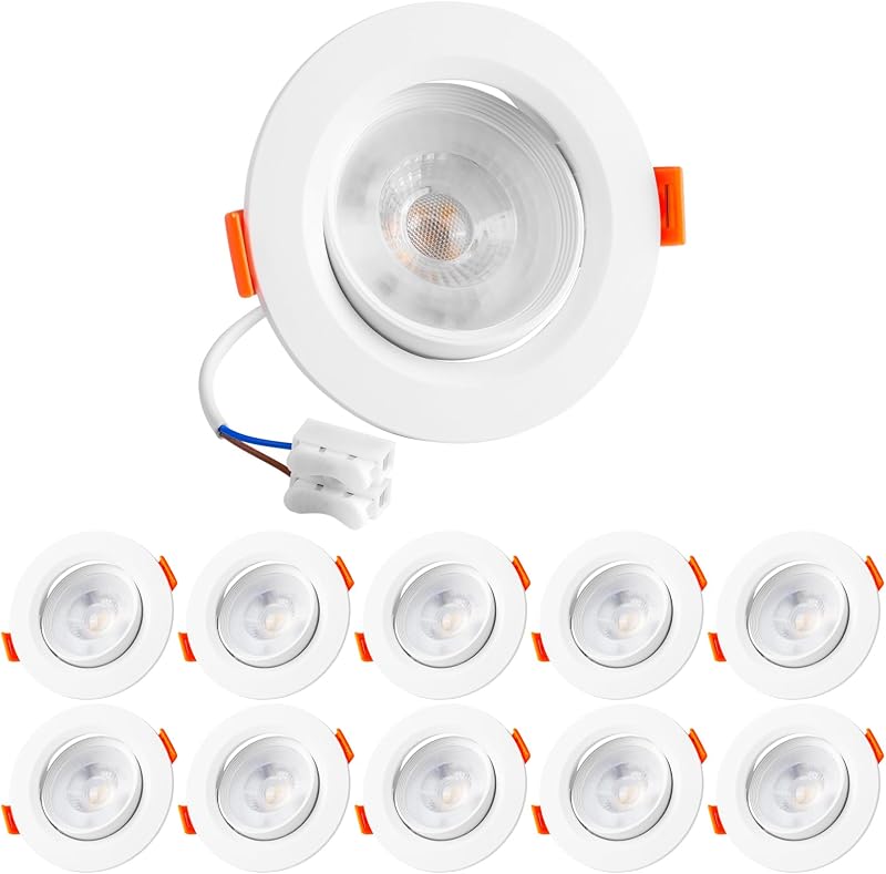 Vlio Ultra Slim LED Downlights 5W 460lm 6000K IP44 10 Pack Ø75-85mm