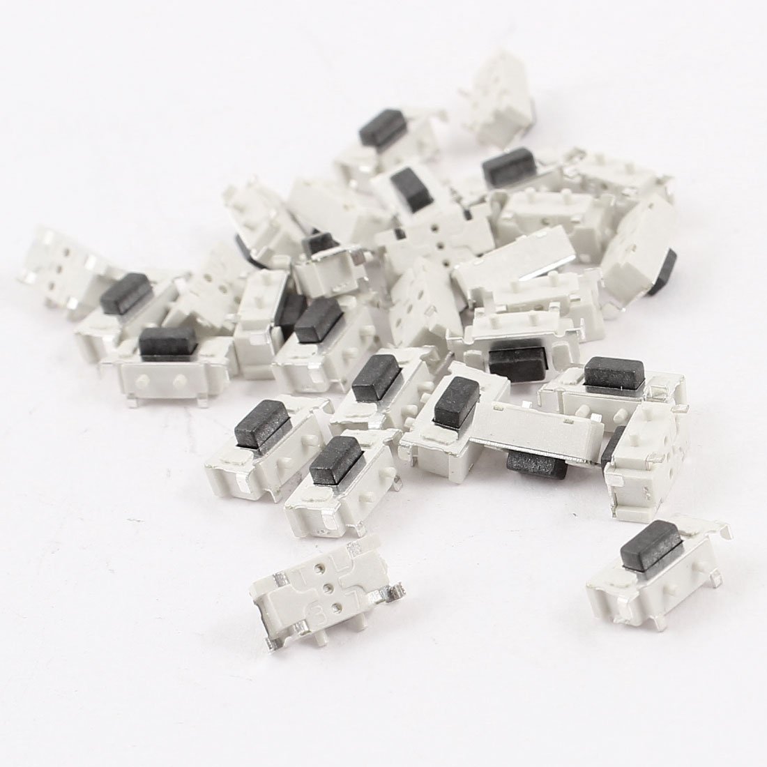 sourcingmap 30 Pcs Surface Mounted Devices SMT Momentary SPST Tactile Tact Switch White 6x3x3.5mm