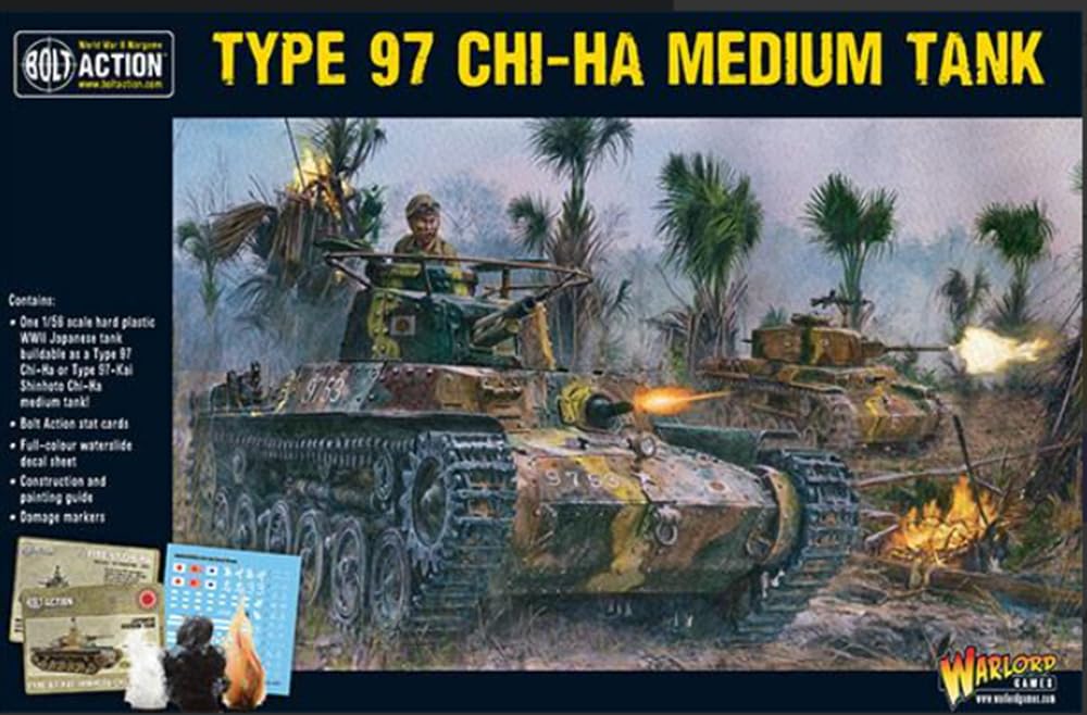 Warlord Games Chi-Ha Japanese Tank - 1:56 / 28mm Plastic Scale Model Tank for Bolt Action Highly Detailed World War 2 Miniatures