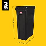 Rubbermaid Slim Jim Vented Container Tall 87 L Black Waste Bin view 7