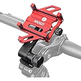 MUQZI Bicycle Phone Holder Stem, Adjustable Bike Headset Top Cap Cell Phone Mount Fit for iPhone 14 13 12 Pro Max & All 4.5'' - 7" GPS Smartphones, Red