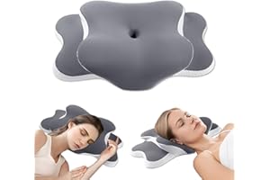 GENERIC Ergo Pillow for Sleep Apnea, Neck Pain, and Snoring Relief, Cervical Contoured Pillow for Side Sleepers, Orthopedic Memory Foam with Ergonomic Support for Back and Stomach Sleeping