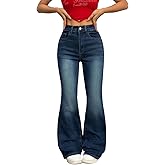 OYICAI Womens High Waisted Bootcut Jeans Curvy Stretchy Buttoned Denim Pants Wide Leg Baggy Jean