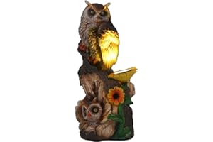 LGEYHAN Solar Owl Outdoor Statues for Garden, Outside Decor with Sunflower Clearance for Yard Art Lawn Ornaments Porch Patio Balcony Home House - Ideal Gifts for Women, Mom or Birthdays