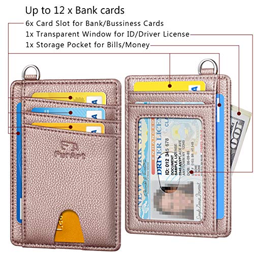 FurArt Slim Minimalist Wallet, Front Pocket Wallets, RFID Blocking, Credit Card Holder with Disassembly D-Shackle