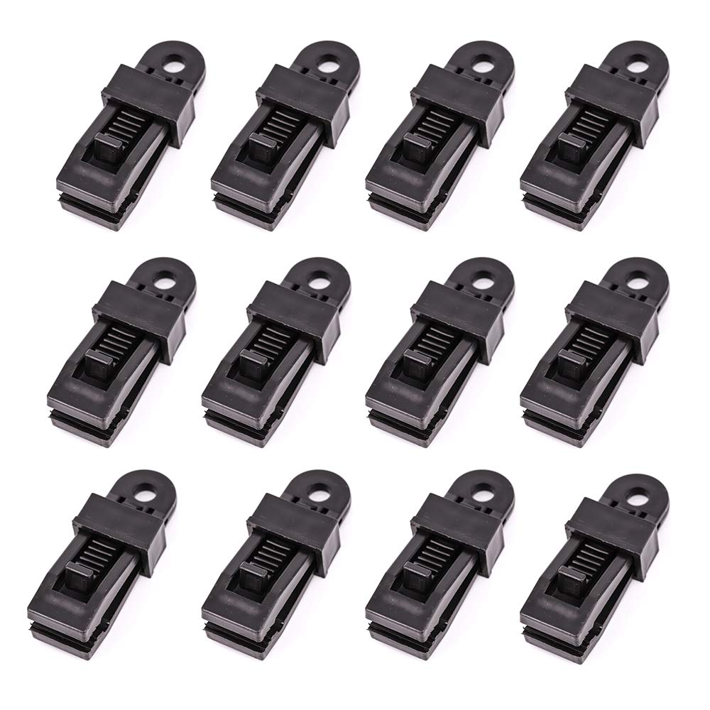 F Season 12 x Awning Clamps, Tarpaulin Clips, Hook Buckle, Crocodile Clip for Outdoor Tent Tarpaulin Clips Awning Clamp