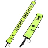 Surface Marker Buoy SMB, Scuba Diving Signal Tube with Dive Flag | High-Visibility SMB with Reflective Strip, TPU-Coated Nylon, Overpressure Valve, 3 Inflation Options for Scuba &amp; Freediving