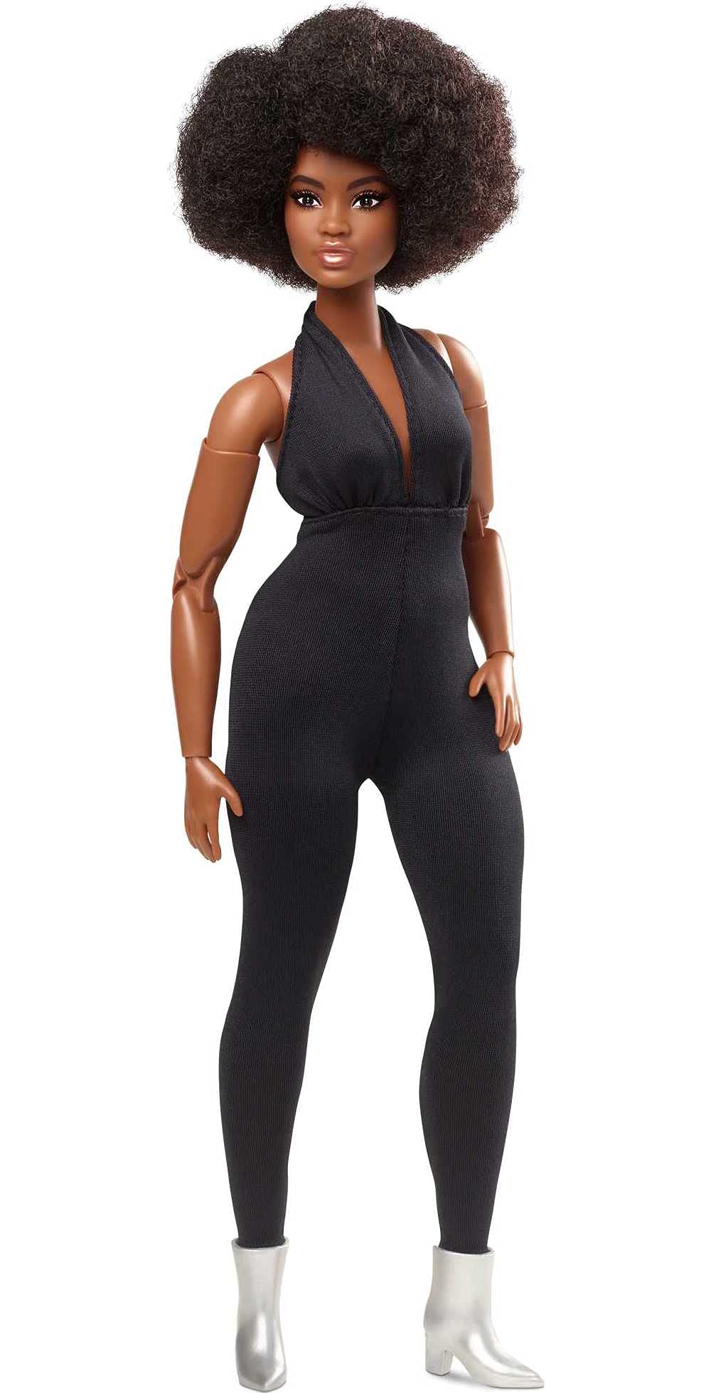 Barbie GTD91​ Signature Looks Doll (Curvy, Brunette) Fully Posable Fashion Doll Wearing Black Jumpsuit, Gift for Collectors, Multicolor, 30.0 cm*5.0 cm*10.0 cm