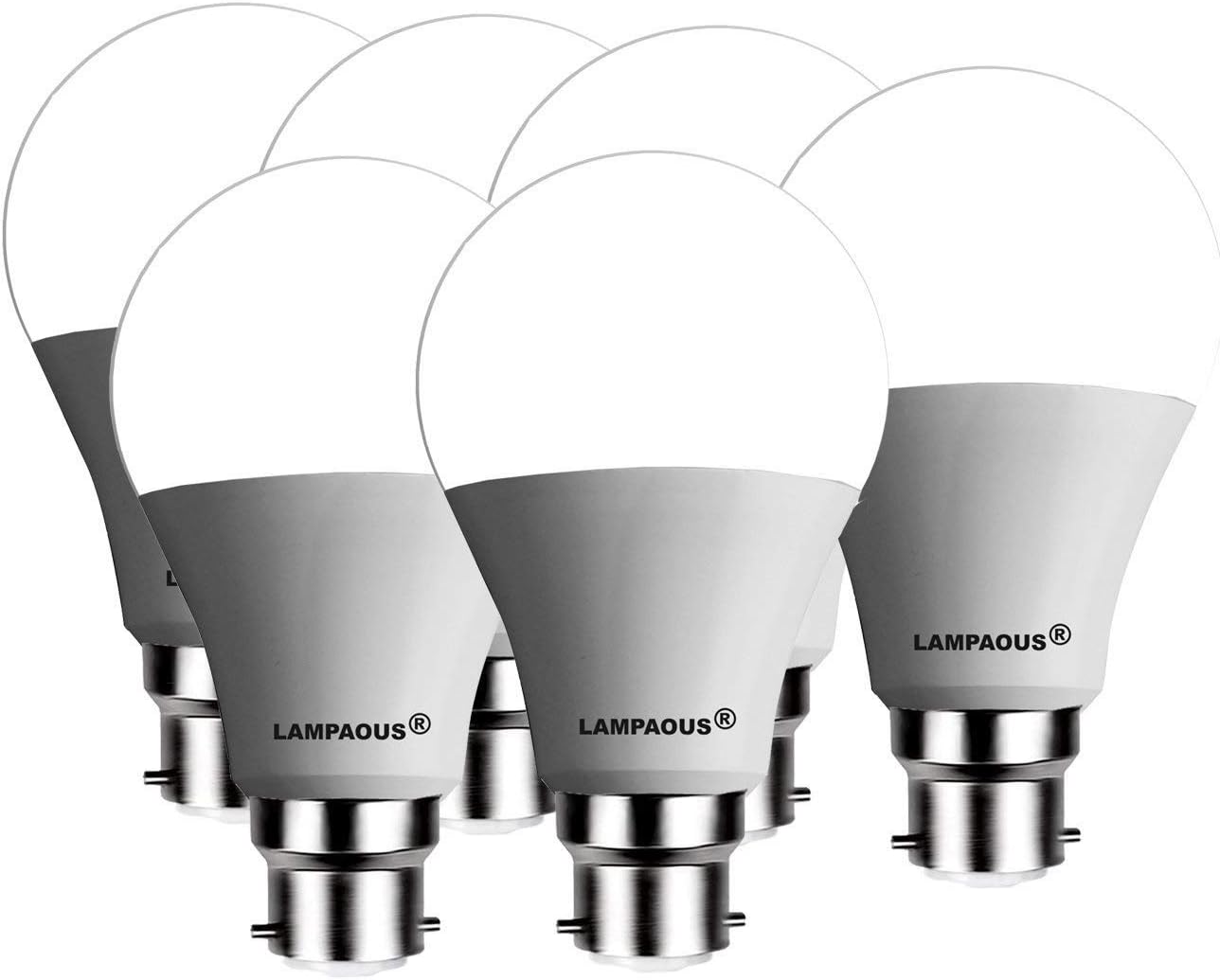 Lampaous Lot de 6 ampoules LED à 12 W A60 GLS B22 Blanc