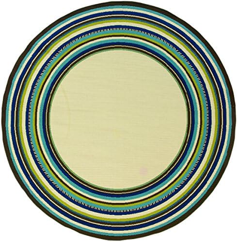 Oriental Weavers 1003X Caspian Round Outdoor/Indoor Area Rug, 7-Feet 10-Inch