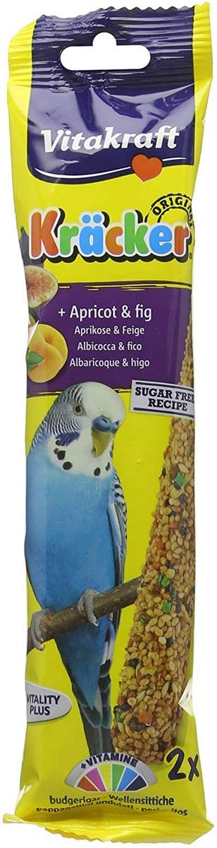 Vitakraft Budgie Kracker Bird Food Apricot-Fig, Pack of 7