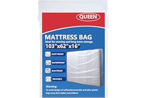 SANEMBER Plastic Mattress Bag for Moving Storage, Mattress Protector Cover ,Mattress Bag for Disposal (Queen)