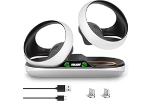 HONGHAO 2023 Charging Station Dock for psvr2 Sense Controllers, Quick Display VR2 Magnetic Charger Stand with LED Indicator Charging Accessories Kit for Playstation VR2 (Black)