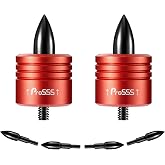 ProSSS Crossbow Bolt Decocking Head Set &ndash; 2 Pack Decocking Tips with 4 Steel Replacement Tips, High-Visibility Orange, 8-32 Thread Compatible with Most Crossbow Bolts, Recurve and Compound Bows