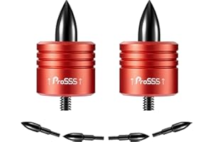 ProSSS Crossbow Bolt Decocking Head Set – 2 Pack Decocking Tips with 4 Steel Replacement Tips, High-Visibility Orange, 8-32 Thread Compatible with Most Crossbow Bolts, Recurve and Compound Bows