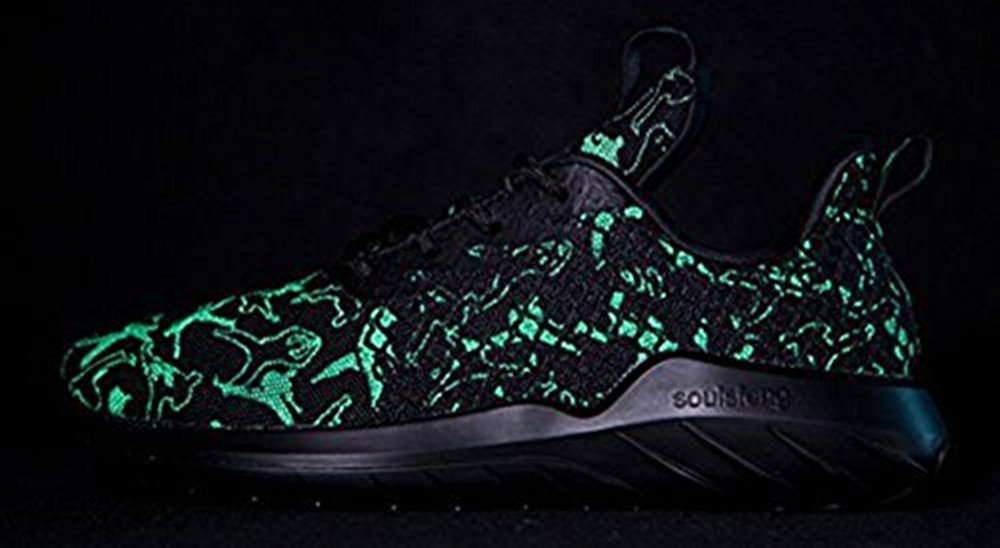 Soulsfeng Men Women Unisex Casual Fashion Sneakers Glow In Dark Running Shoes (Men US12.5=EUR47=31CM, Black (Fabric Lining))