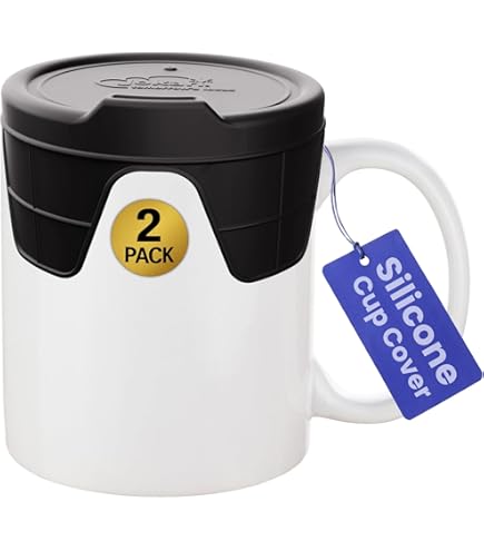 Lot De 6 Couvercles De Tasse En Silicone Réutilisables - 11 Cm De Diamètre - Anti-poussière Et Anti-débordement