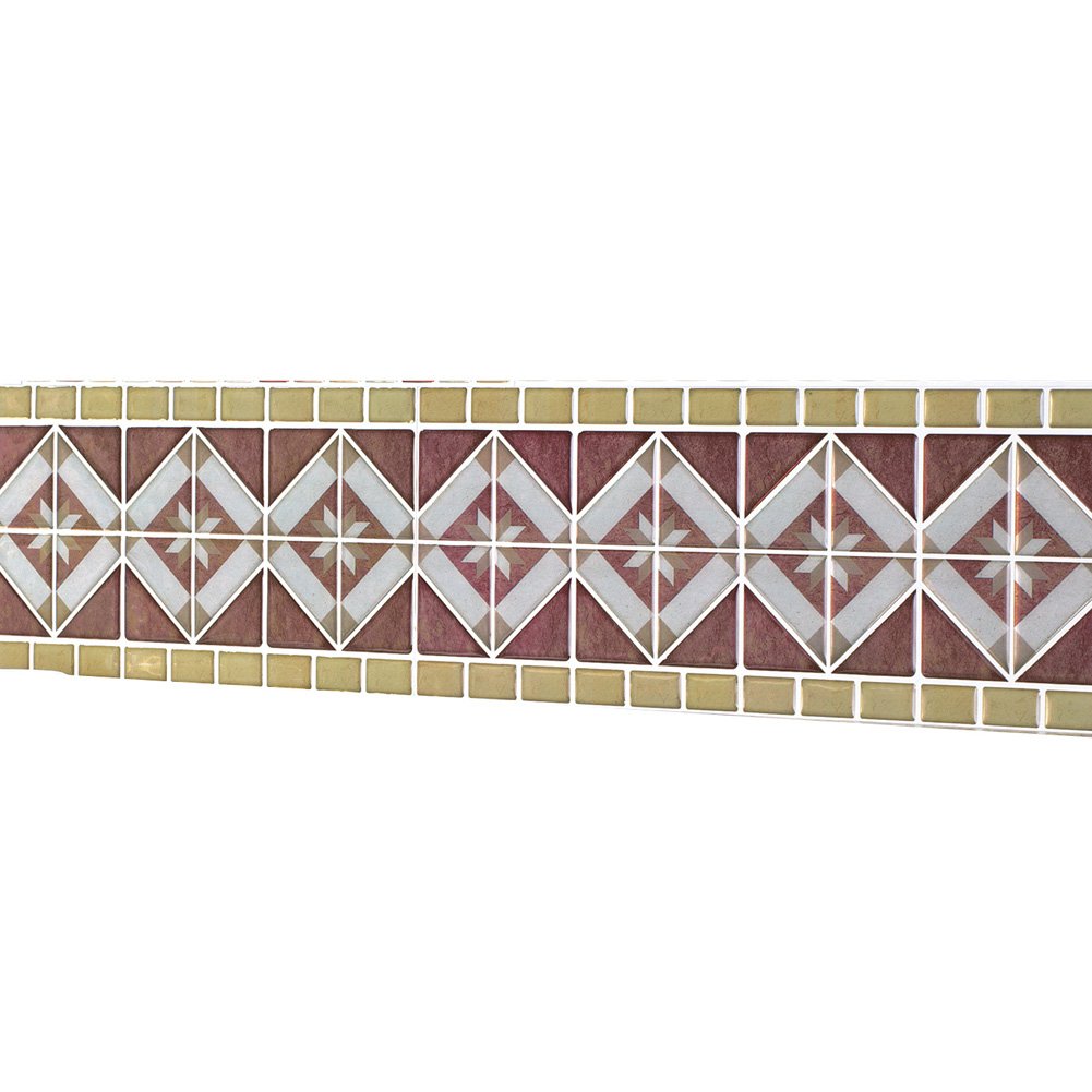 Collections Etc Diamond Tile Peel & Stick Backsplash Border Set - 8 Pack, Brown Multi