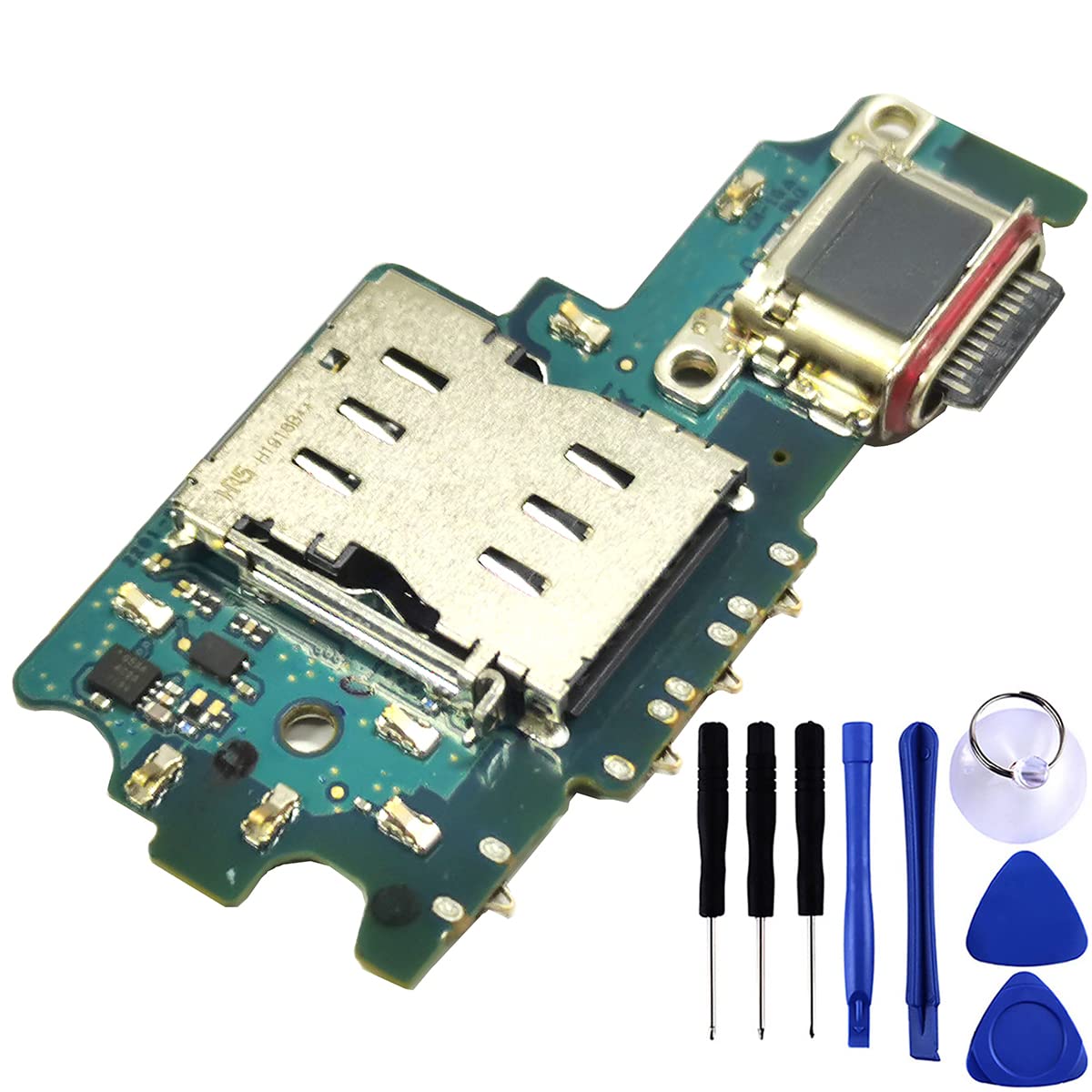 Photo 1 of Galaxy S21 FE 5G USB Charging Port Flex Cable Replacement SM-G990U Type C Charger Dock Board Connector for Samsung S21 FE G990U1 Port Repair Part with Tools (SM-G990U)